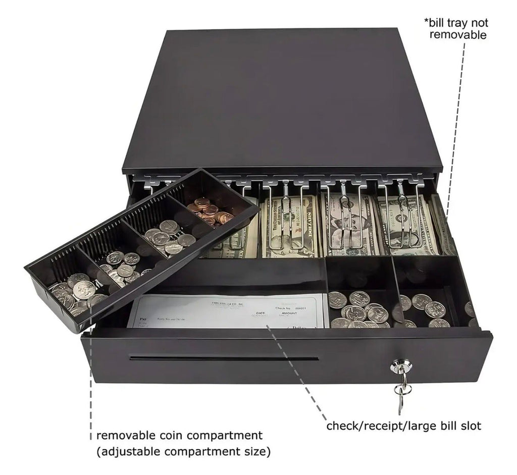 Cajón de Dinero Metálico para Punto de Venta POS