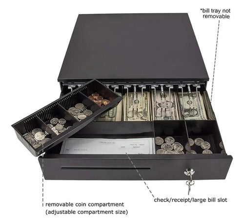 Cajón de Dinero Metálico para Punto de Venta POS